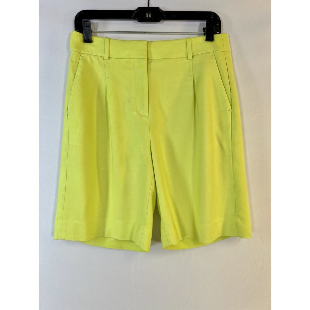 J. Crew Women's Pleated Crepe Chino Dress Shorts Green size 6 Preppy Coastal‎